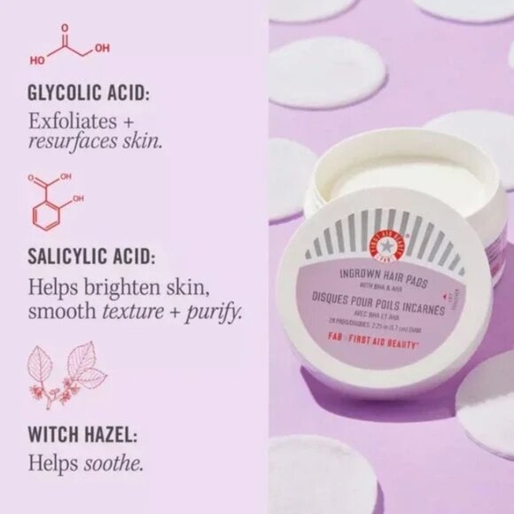 NWT First Aid Beauty Ingrown Hair Pads with BHA & AHA 28ct - Picture 5 of 7